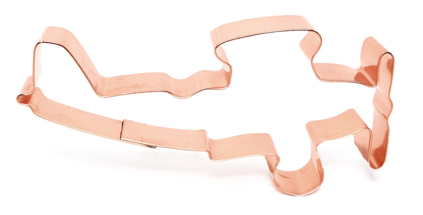 Copper Biplane Cookie Cutter, Airplane Cookie Cutter, 5 x 2.25 inches, Made in USA