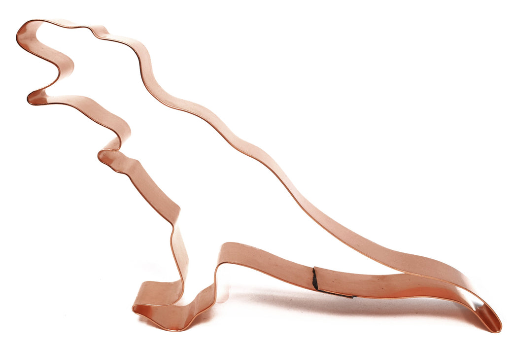 Copper Tyrannosaurus Cookie Cutter, Dinosaur Cookie Cutter, 7 x 4 inches, Made in USA