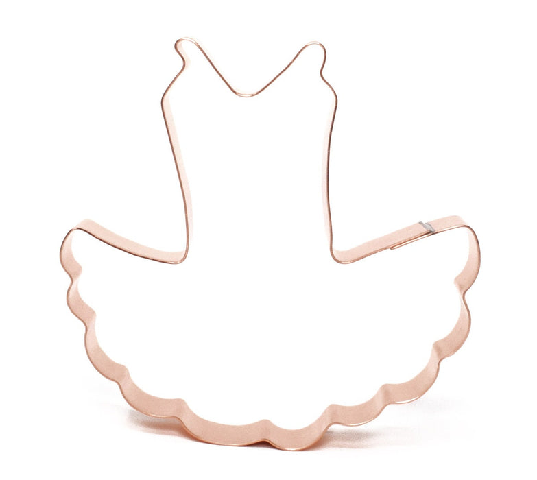 Copper Tutu Cookie Cutter, Ballet Cookie Cutter, 4.5 x 4 inches, Made in USA