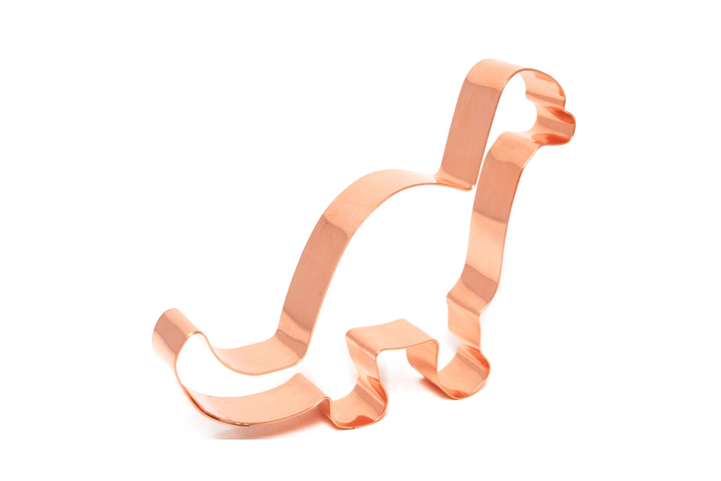 Copper Dinosaur Cookie Cutter, 4.5 x 3.75 inches, Made in USA