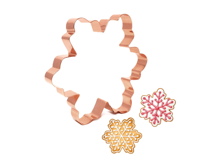 Big Copper Snowflake Cookie Cutter - Holiday Design (5 x 5.5 inches) - Made in USA