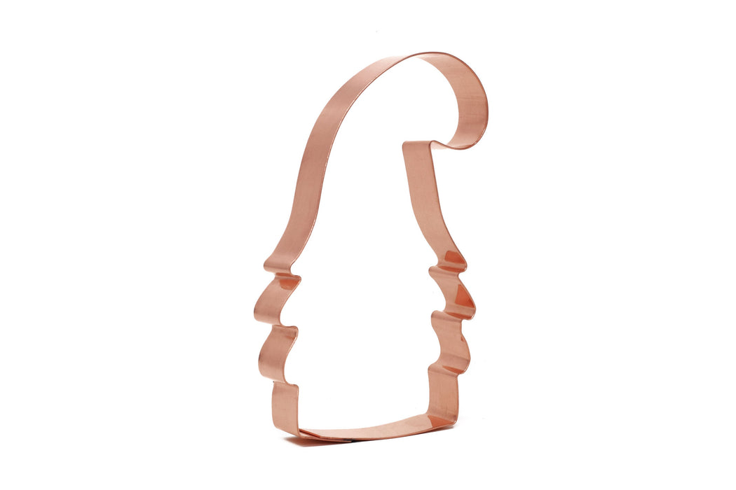 Simple Gnome Cookie Cutter 5 Inches Solid Copper, Handcrafted in USA