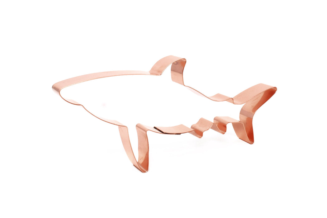 Copper Great White Shark Cookie Cutter - Fish Cookie Cutter, 7 x 3.5 Inches, Made in USA