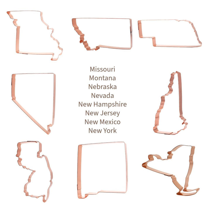 Handmade Copper State Cookie Cutter - USA Made – Choose Any U.S. State