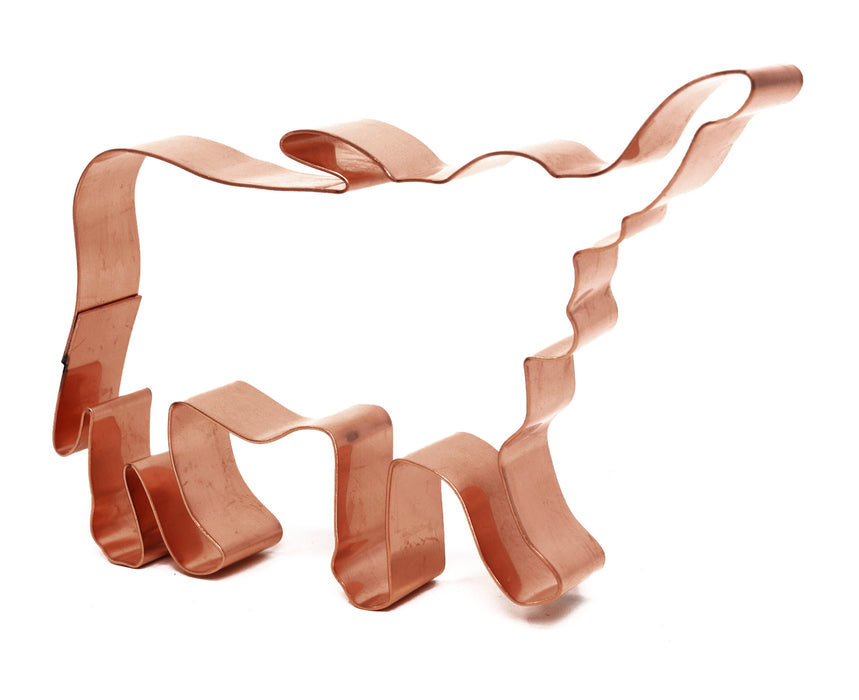 Copper Longhorn Bull Cookie Cutter, Animal Cookie Cutter, 5 x 3 inches, Made in USA