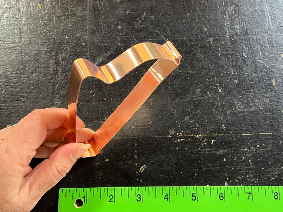 Copper Harp Cookie Cutter, Musical Instrument, 5 x 2.75 Inches, Made in USA