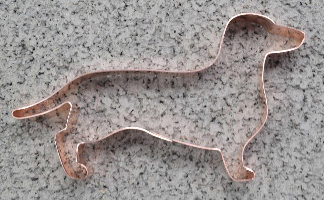 Copper Dachshund Cookie Cutter - Dog Design (4.5 x 2.75 inches) - Made in USA