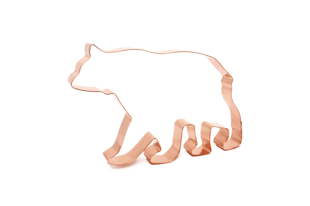 Copper Polar Bear Cookie Cutter - Animal Cookie cutter, 5.75 x 3.75 inches, Made in USA