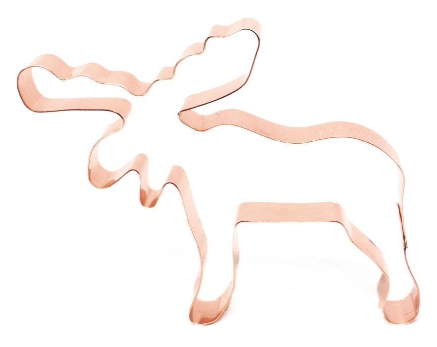 Copper Moose Cookie Cutter - Animal Design (5 x 4 inches) - Made in USA