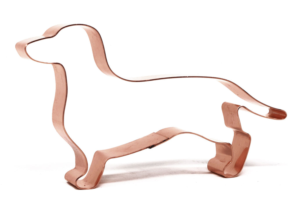 Copper Dachshund Cookie Cutter - Dog Design (4.5 x 2.75 inches) - Made in USA