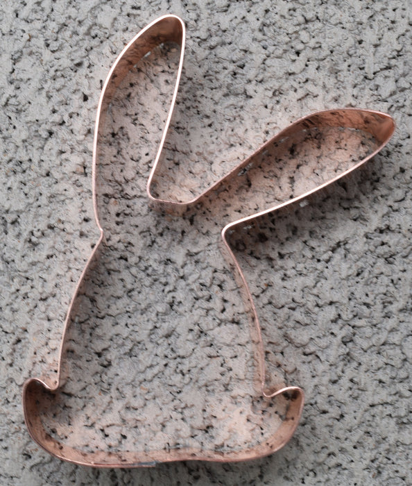 Solid Copper Sitting Bunny Cookie Cutter – Handmade USA Animal Baking Tool (4 x 2.75 inches)