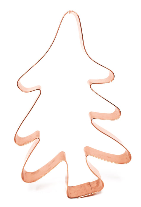 Copper Primitive Christmas Tree Cookie Cutter - Winter Design (5 x 3.25 inches) - Made in USA