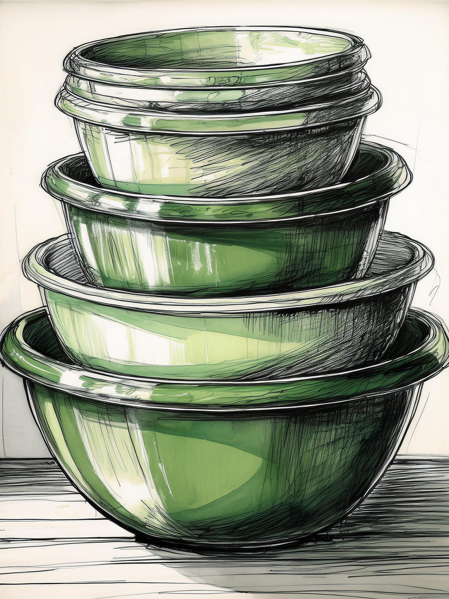 Greentainer 5-Piece Plastic Mixing Bowl Set: Versatile, Space-Saving, and Convenient Kitchen Solution