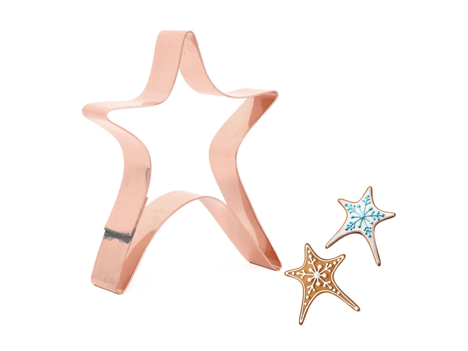 Copper Star Cookie Cutter - Christmas Cookie Cutter, 3.5 x 3 inches, Made in USA
