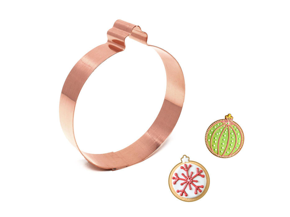 Big Copper Round Ornament Cookie Cutter, Christmas Cookie Cutter, 5 x 4.5 inches, Made in USA