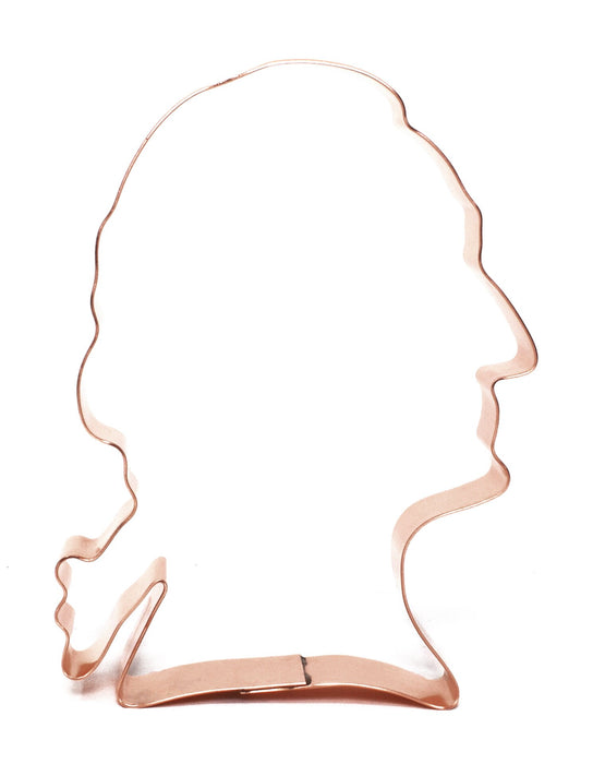 Copper George Washington Cookie Cutter - President Cookie Cutter, 3.5 x 4.5 inches, Made in USA