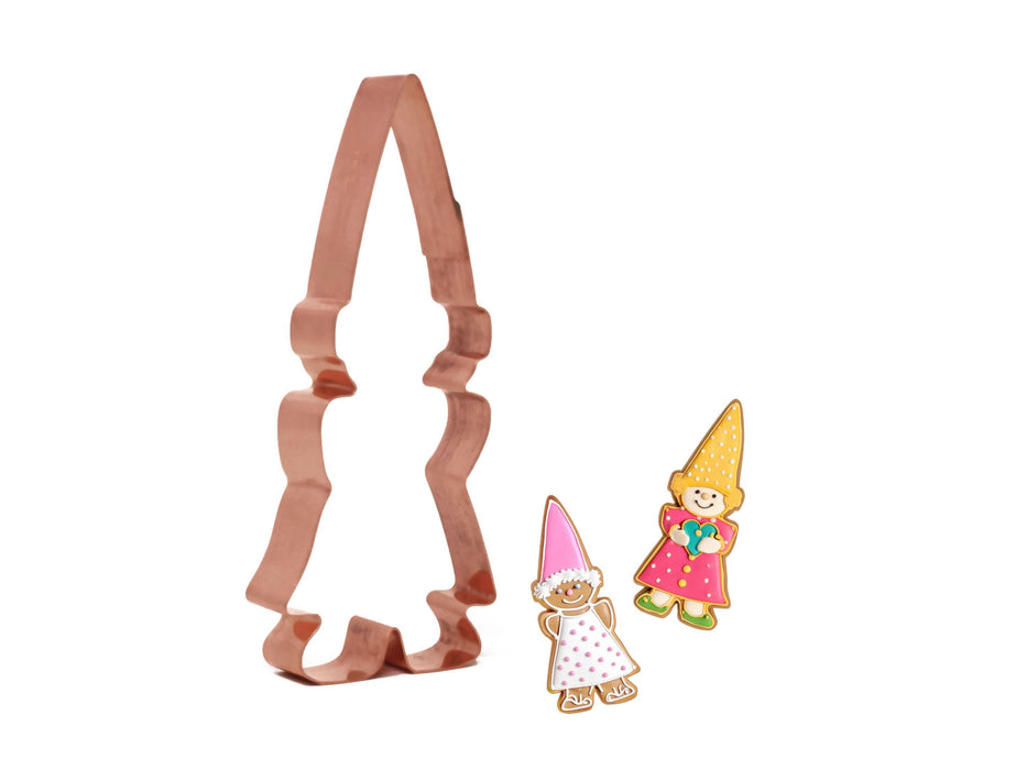 Copper Girly Gnome Cookie Cutter – Fairy Garden Design (2.25 x 5.25 inches)