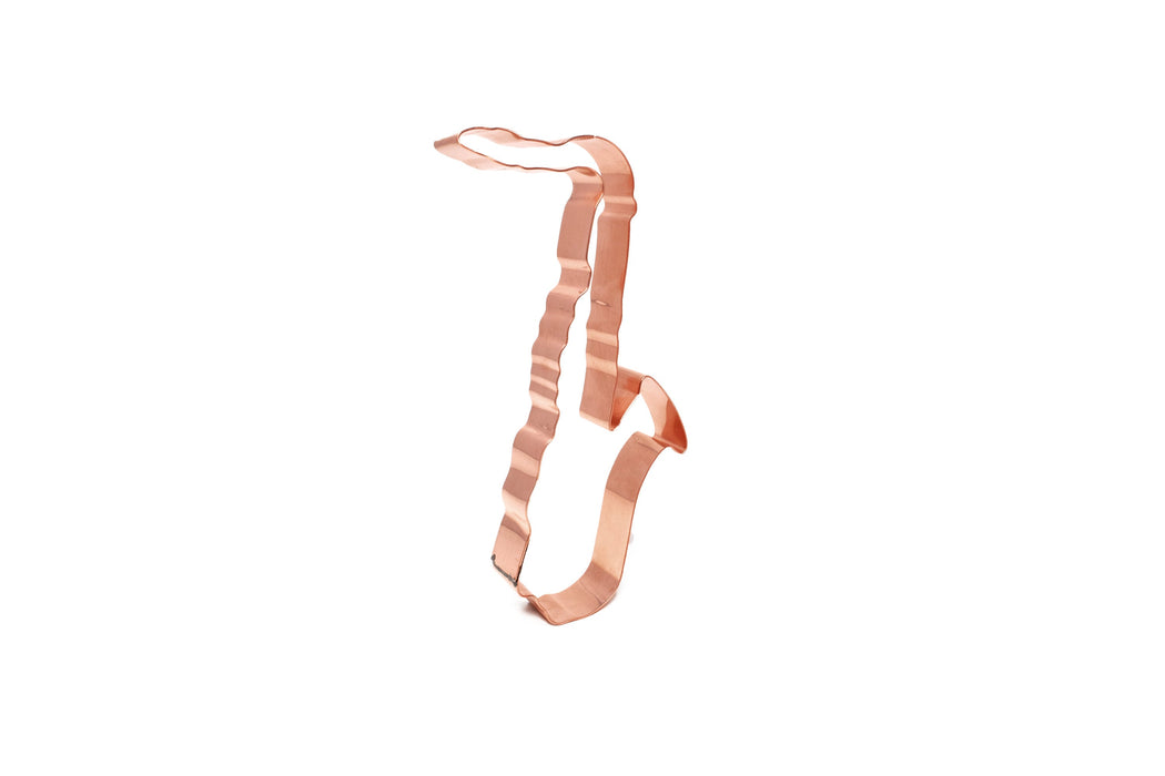Copper Saxophone Cookie Cutter, Musical Instrument, 5.5 x 2.25 Inches, Made in USA