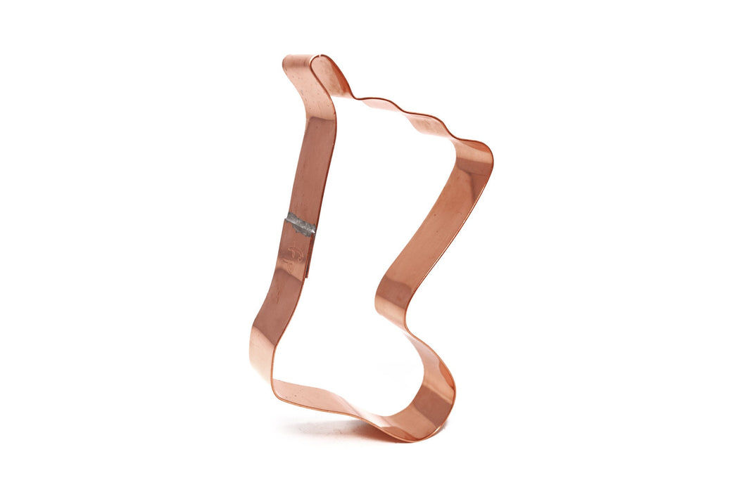 Copper Stocking Cookie Cutter - Christmas Cookie Cutter, 2.75 x 3.75 inches, Made in USA