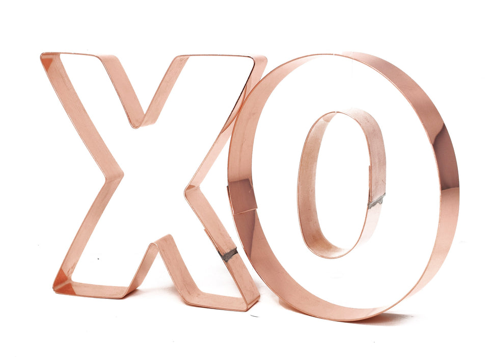 Copper XO Cookie Cutter Set - Valentines Cookie Cutter, 4 x 3.75 inches, Made in USA