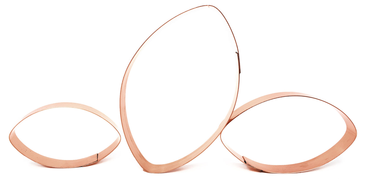 Copper Football Cookie Cutters - Sports Design (set of 3) - Made in USA