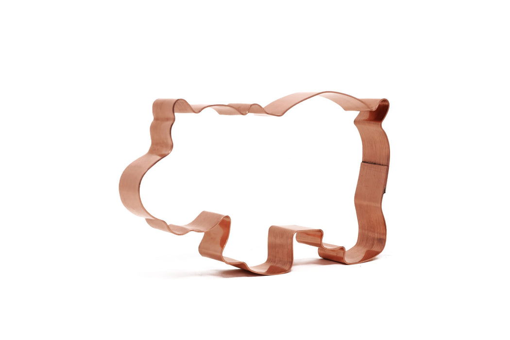 Copper Hippopotamus Cookie Cutter - Animal Cookie Cutter, 4.5 x 2.75 Inches, Made in USA