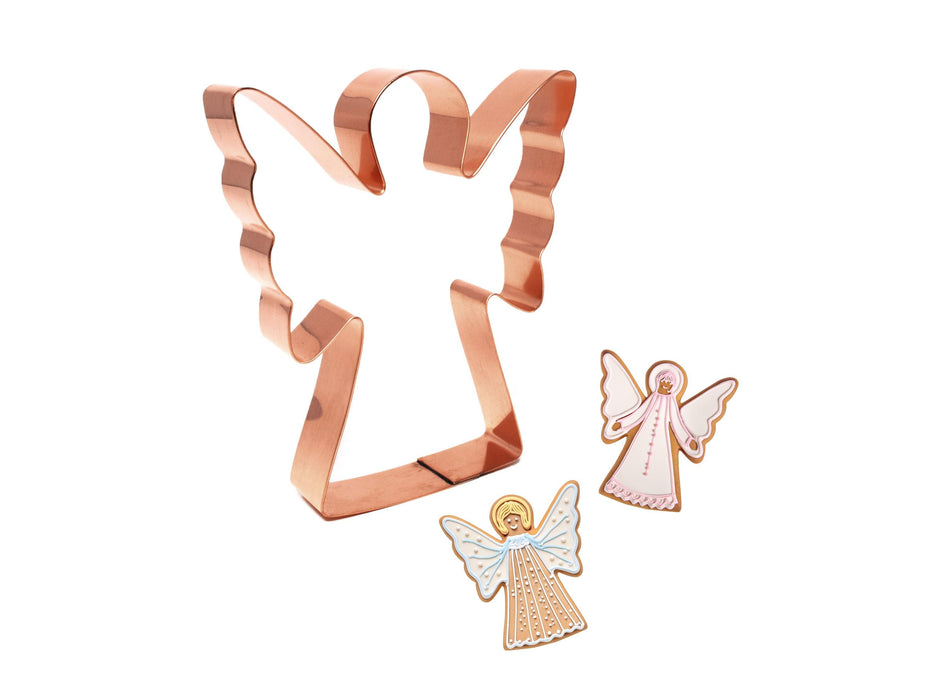 Copper Angel Cookie Cutter - Religious Cookie Cutter, 4 x 3.5 inches, Made in USA