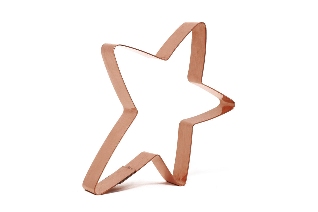 Copper Star Cookie Cutter - Folk Art Cookie Cutter, 4.5 x 3.5 Inches, Made in USA