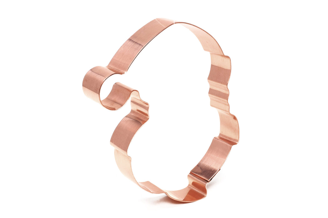 Copper Santa Claus Face Cookie Cutter - Christmas Cookie Cutter, 4.5 x 4 inches, Made in USA