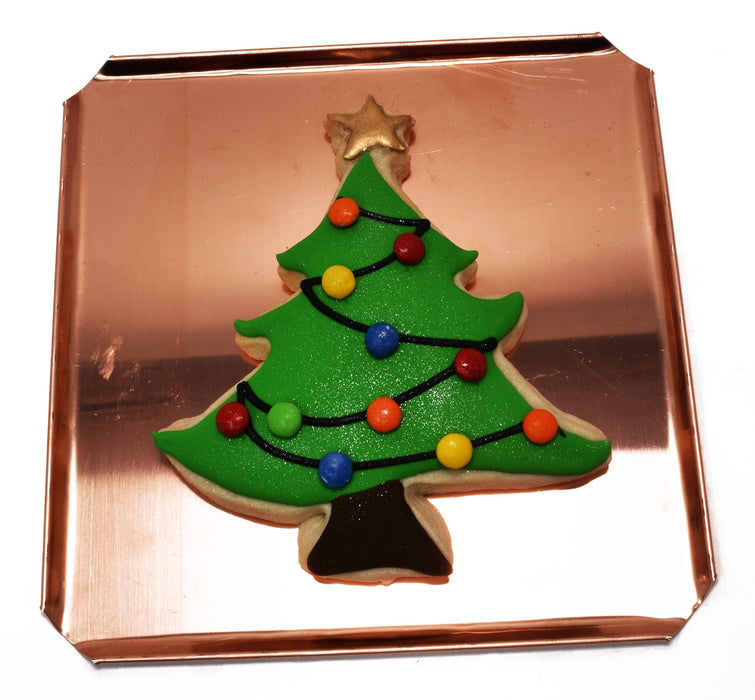 4 inch Copper Christmas Tree w/ Star Cookie Cutter, Christmas Cookie Cutter, Made in USA