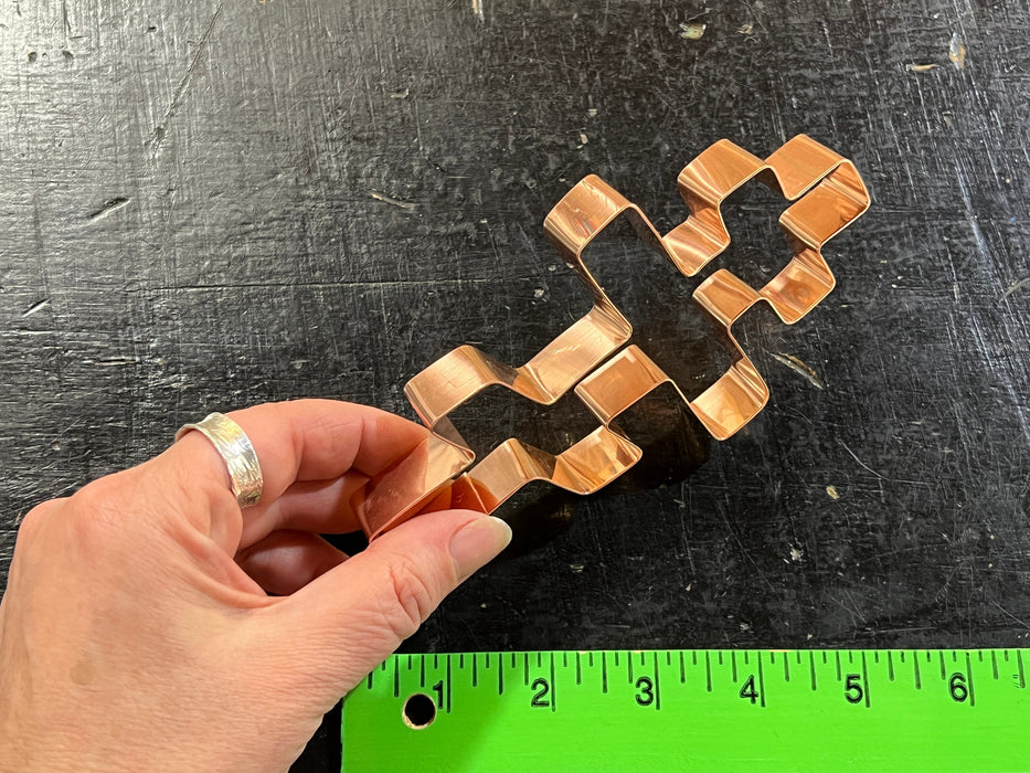 Copper Orthodox Cross Cookie Cutter - Religious Design (5.5 x 3 inches) - Made in USA