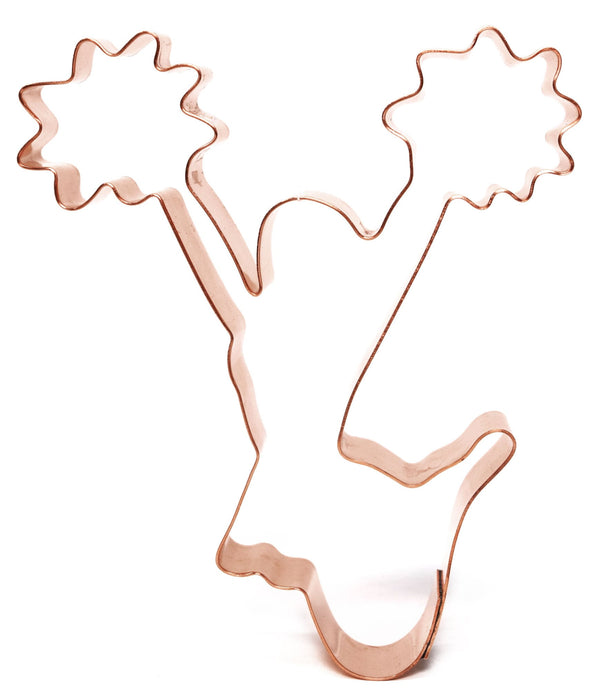 Copper Cheerleader Cookie Cutter - Sports Design (5 x 4 inches) - Made in USA