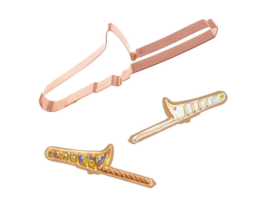 Copper Trombone Cookie Cutter - Musical Instrument Cookie Cutter, 7 x 2 inches, Made in USA