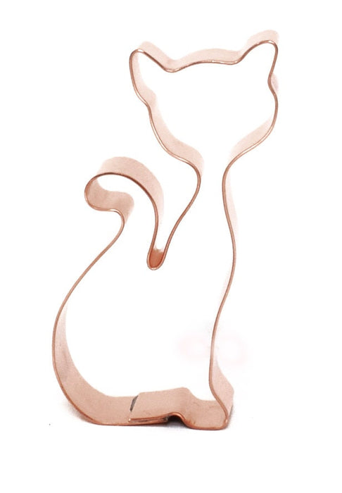 Little Copper Kitty Cookie Cutter, 3.25 x 1.5 inches, Made in USA