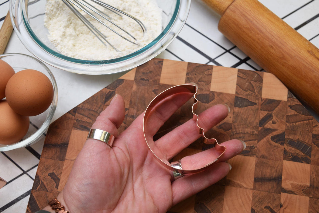 Copper Cookie with Bite Cookie Cutter - (3 x 2.5 inches) - Made in USA