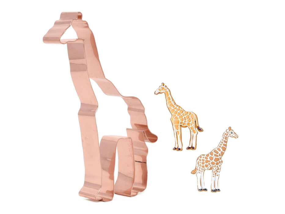 Copper Giraffe Cookie Cutter - Zoo Animal Design (5 x 2.75 inches) - Made in USA