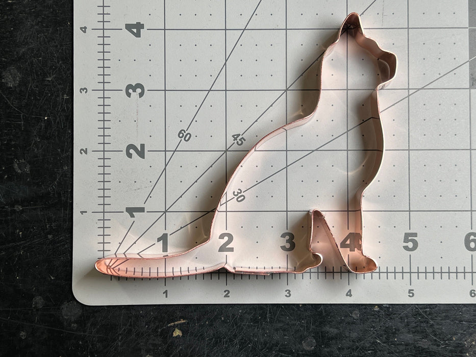 Copper Cat Cookie Cutter, 4 x 3.75 inches, Made in USA