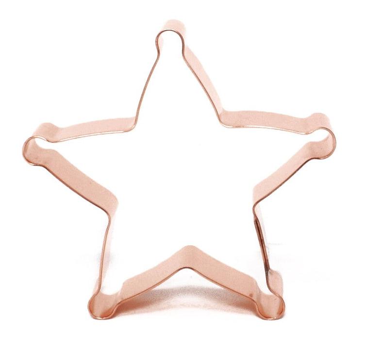 Small Copper Sheriff Badge Cookie Cutter - Western Design (3 x 3 inches) - Made in USA