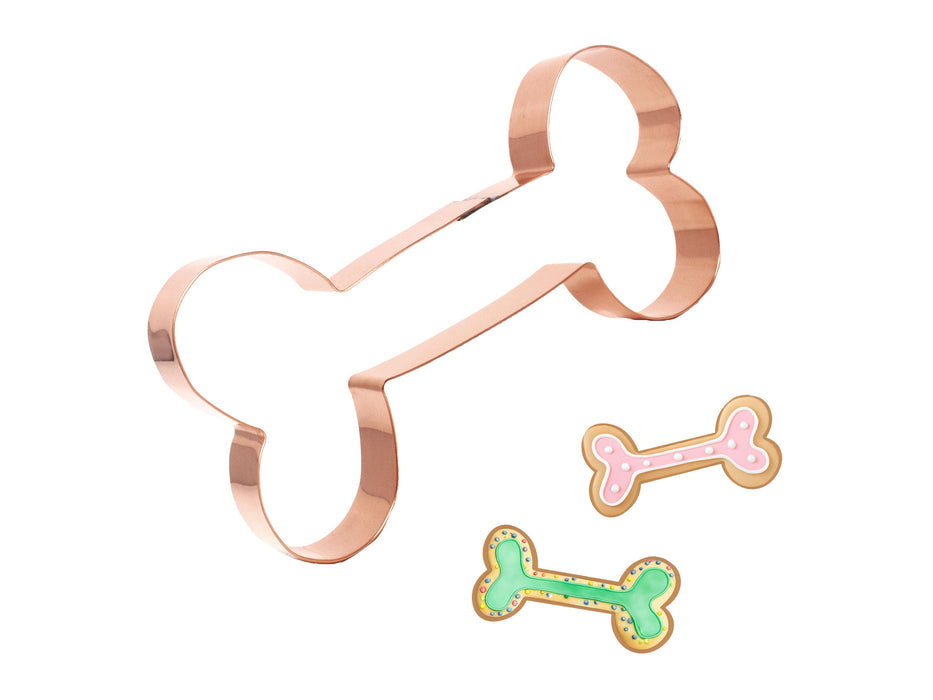 Big Copper Dog Bone Cookie Cutter, 8 x 4 inches, Made in USA