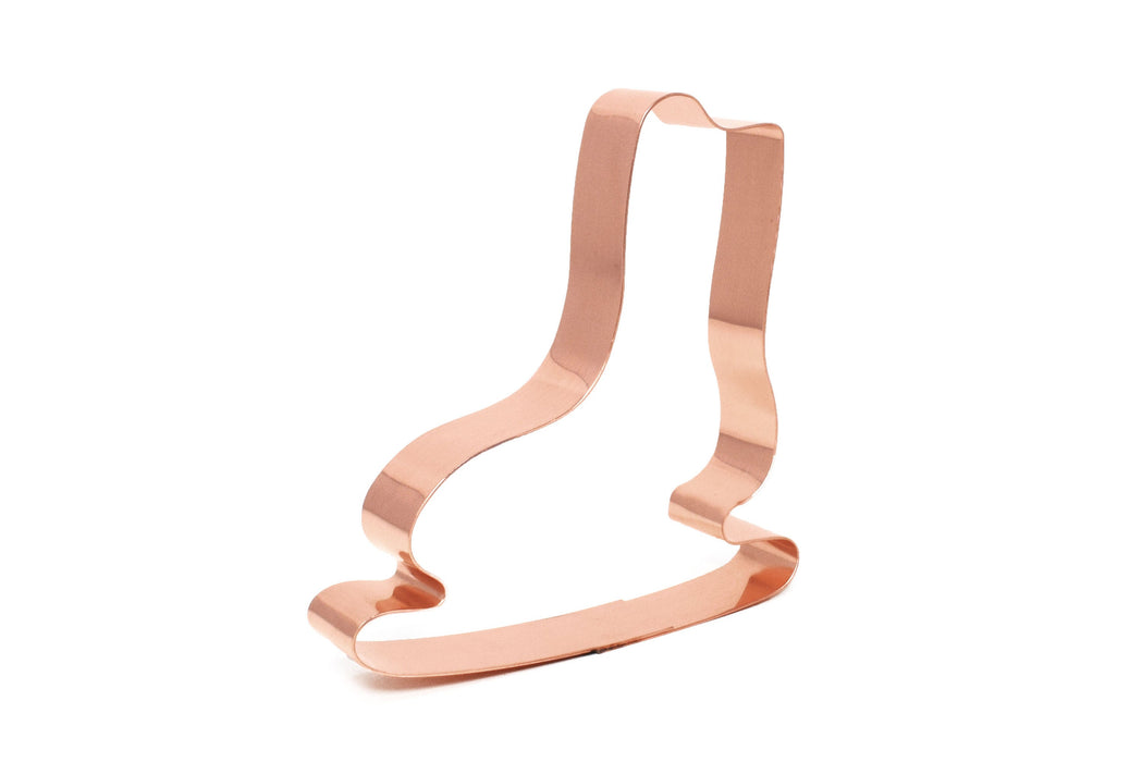 Copper Ice Skate Cookie Cutter - Christmas Cookie Cutter, 4 x 4.25 Inches, Made in USA