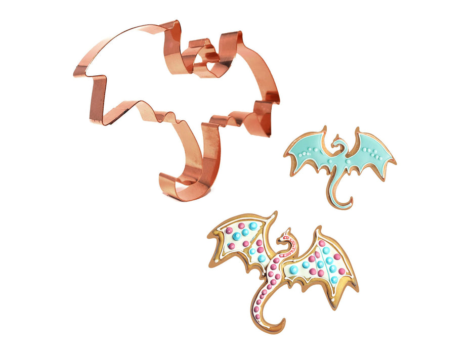 Copper Dragon Cookie Cutter - Fantasy Design (4.5 x 6.25 inches) - Made in USA