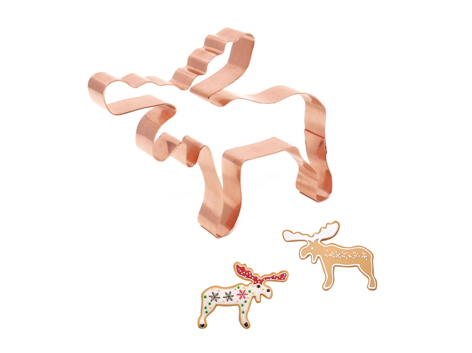 Copper Moose Cookie Cutter - Animal Design (5 x 4 inches) - Made in USA