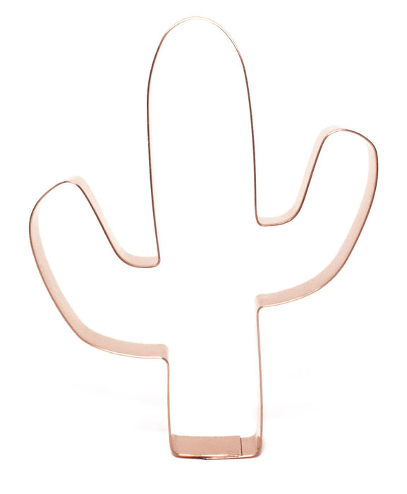 Copper Cactus Cookie Cutter - Simple Southwestern Cookie Cutter, 5.25 x 4.25 inches, Made in USA