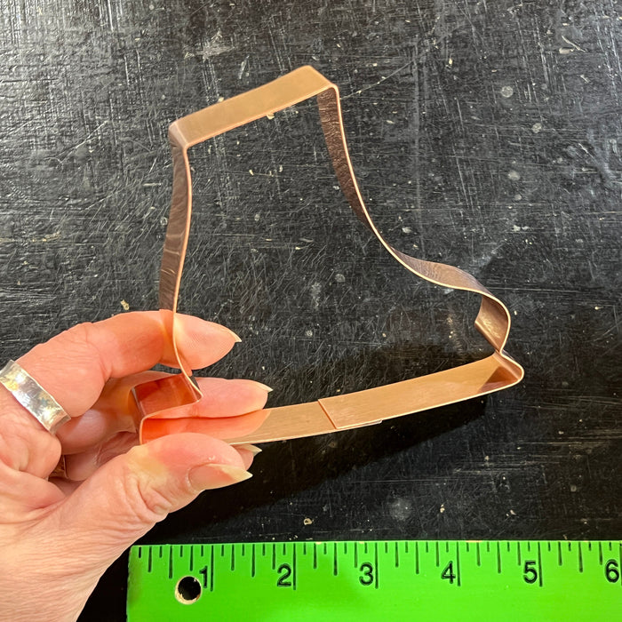 Copper Ice Skate Cookie Cutter - Christmas Cookie Cutter, 4.75 x 4 inches, Made in USA