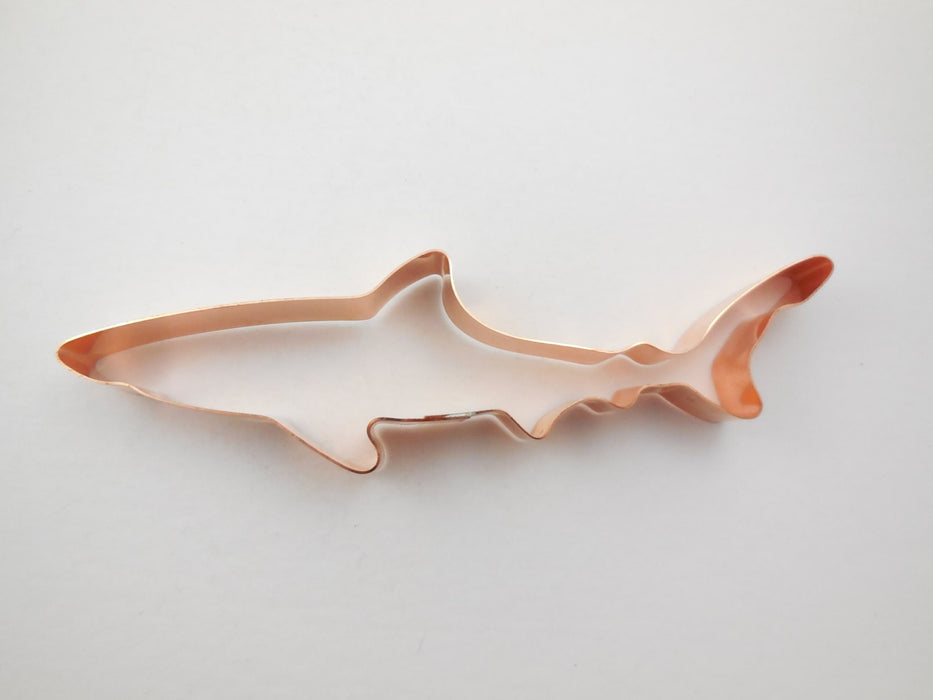 Copper Blue Shark Cookie Cutter - Fish Cookie Cutter, 7 x 2 inches, Made in USA