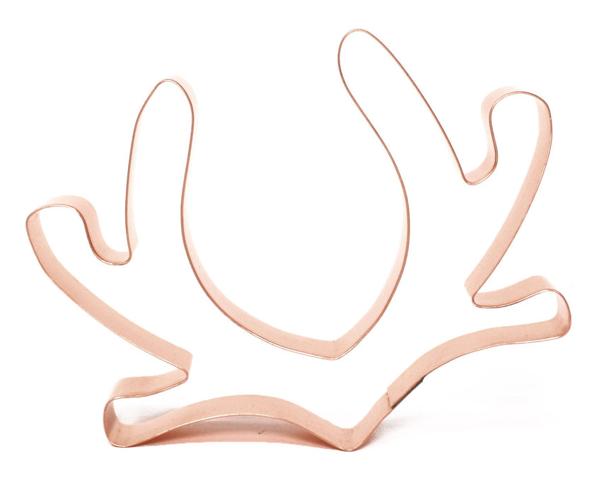 Copper Deer Antlers Cookie Cutter - Reindeer Antler Cookie Cutter, 5.75 x 4.5 Inches, Made in USA