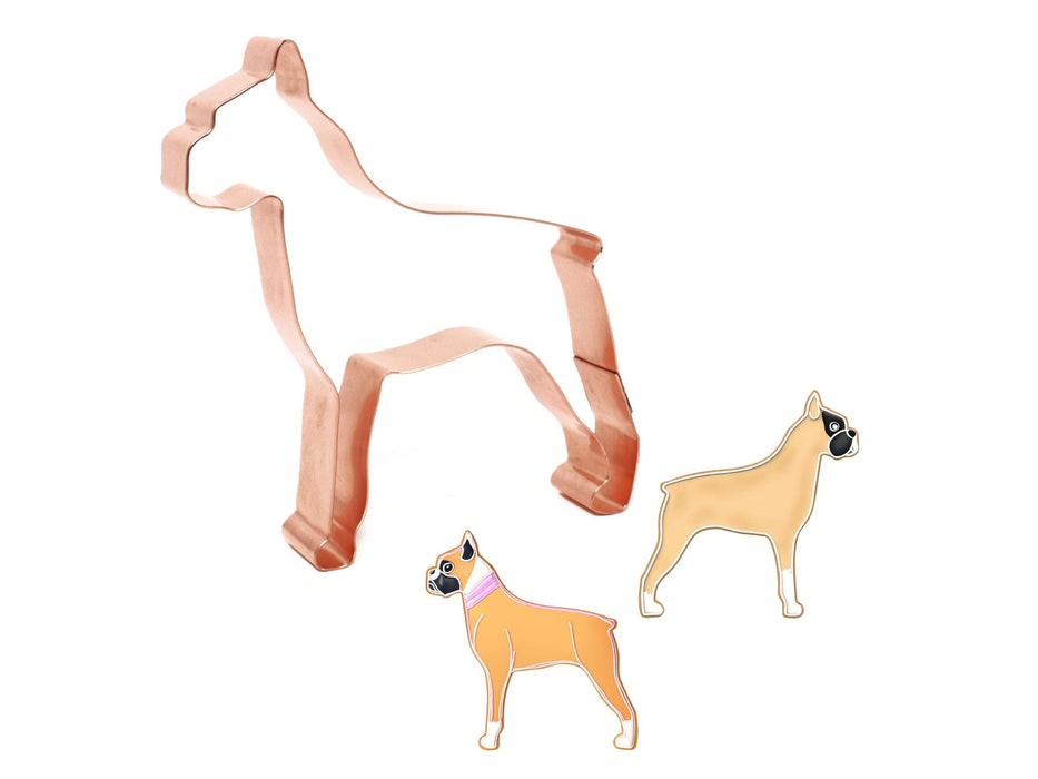 Copper Boxer Cookie Cutter - Dog Cookie Cutter, 4.5 x 4.25 inches, Made in USA