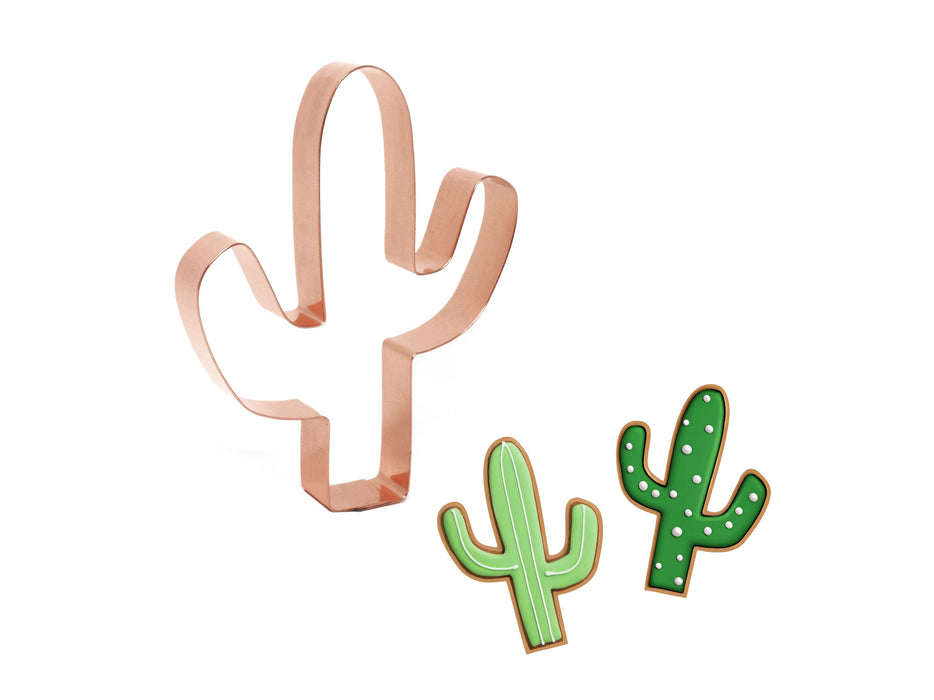 Copper Cactus Cookie Cutter - Simple Southwestern Cookie Cutter, 5.25 x 4.25 inches, Made in USA