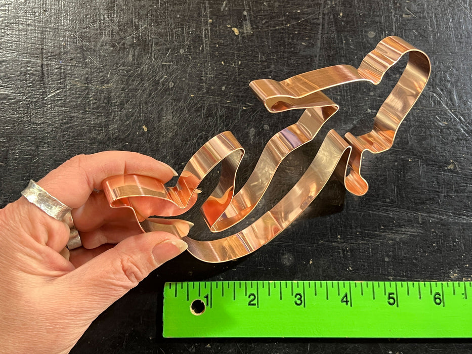 Big Copper Mermaid Cookie Cutter - Mermaid Cookie Cutter, 6.25 x 4.5 inches, Made in USA