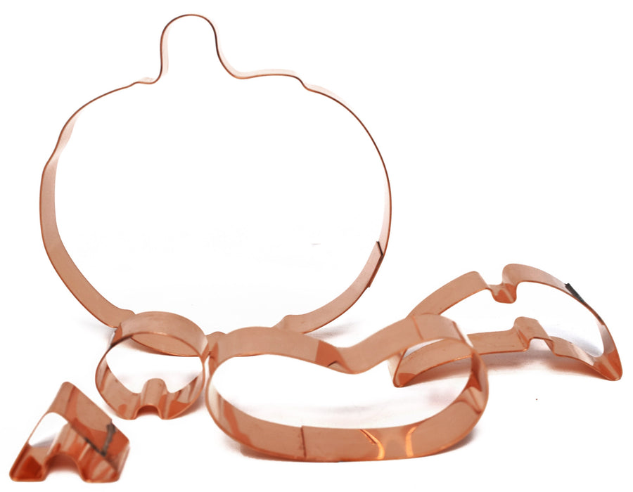 Copper Jack O Lantern Cookie Cutter Set – 5-Piece Halloween Baking Kit (5.5 x 5 inches)